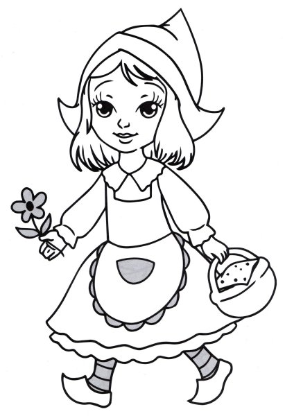 Раскраска на тему красная шапочка