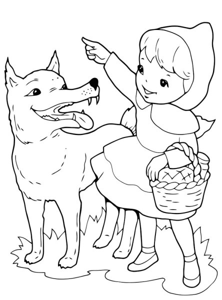 Раскраски для девочек красная шапочка