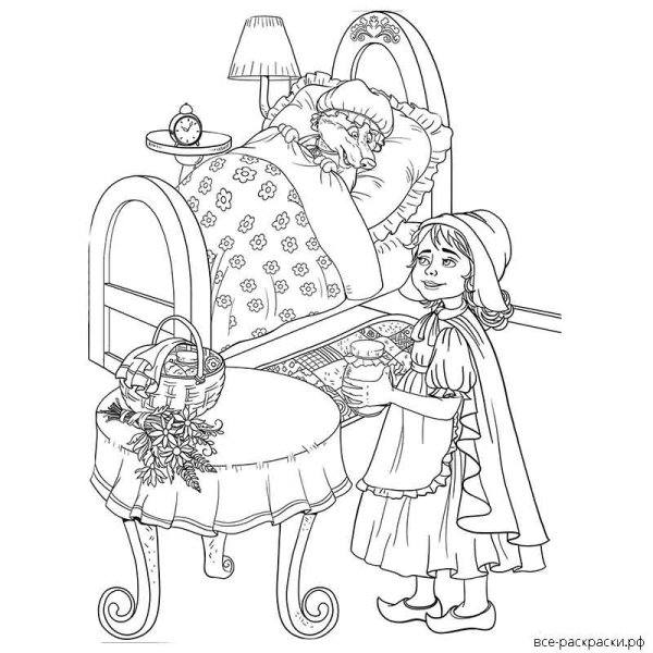 Расскраскакрасная шапочка