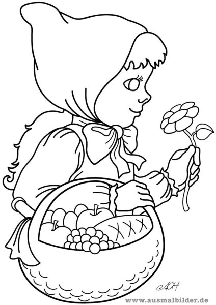 Красная шапочка трафарет