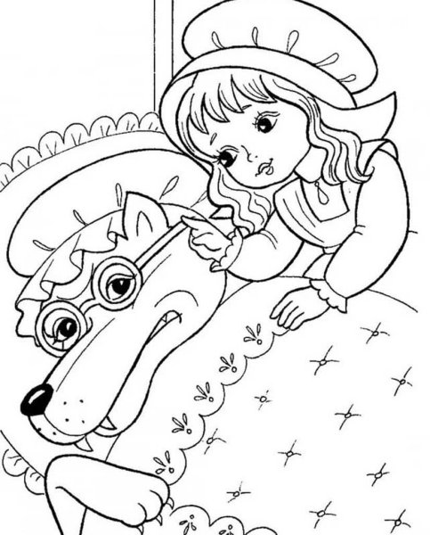 Красная шапочка раскраска