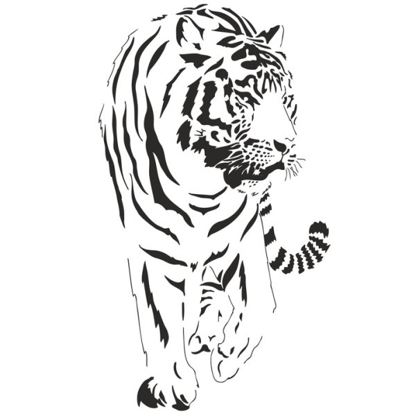 Тигр трафарет