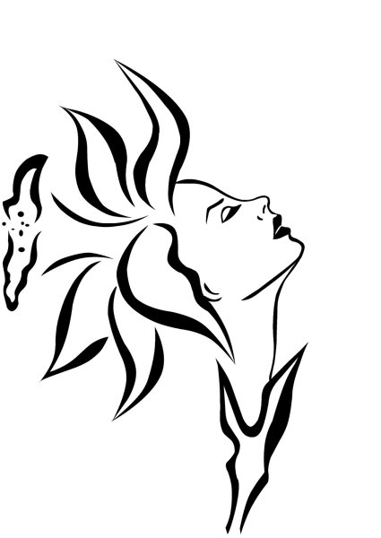 Набросок силуэта девушки