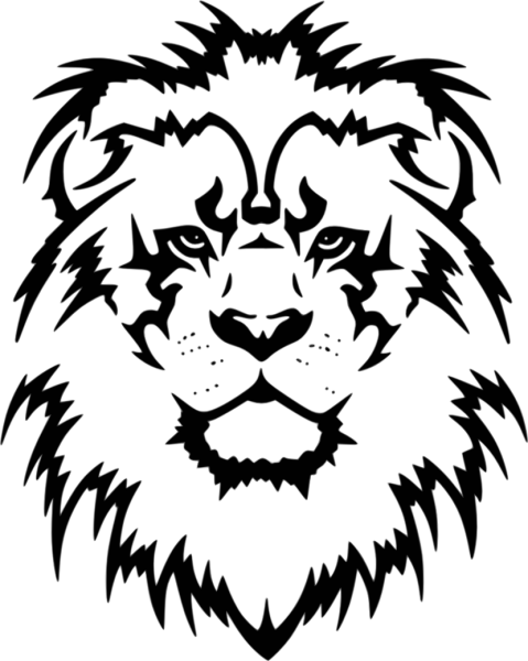 Лев силуэт морда