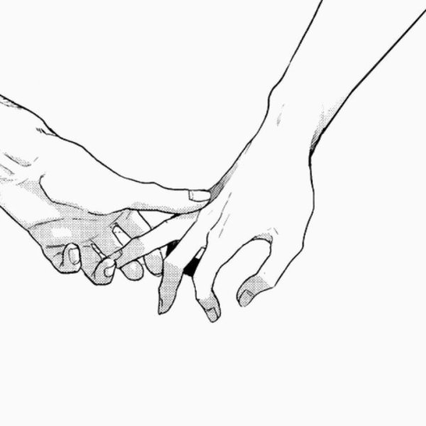 Контур рук влюбленных