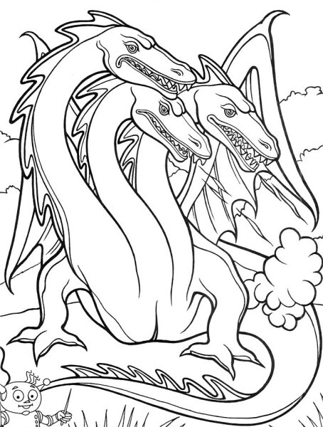 Дракон змей Горыныч раскраска