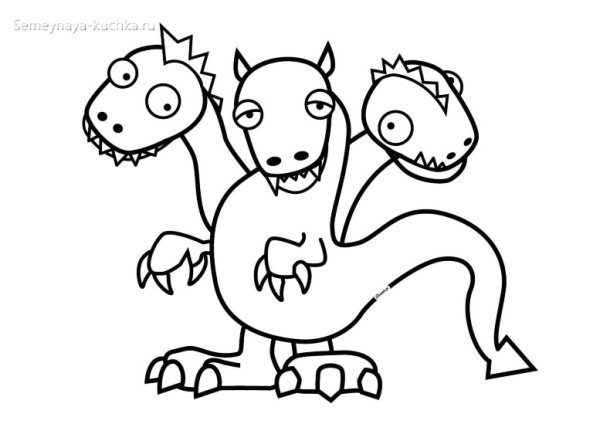 Трехглавый дракон контур