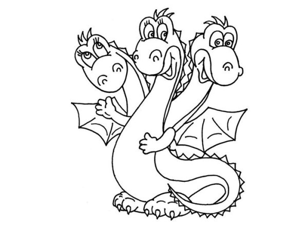 Головы змей Горыныча раскраска
