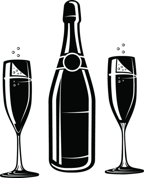 Бутылка шампанского силуэт