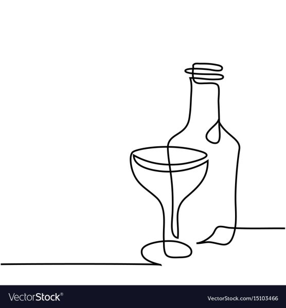 Стакан с бутылкой контур