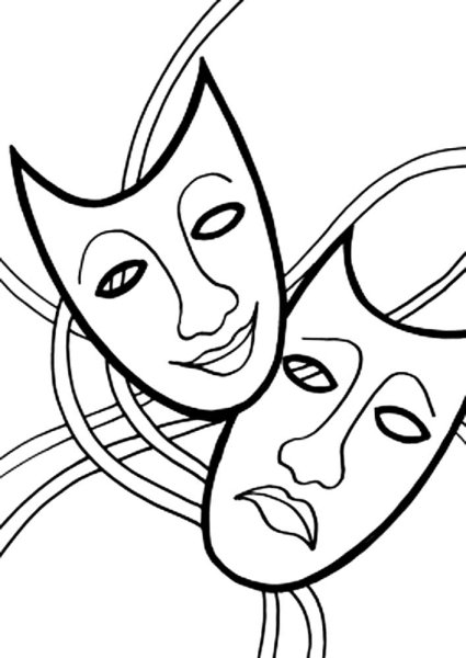 Театральная маска раскраска