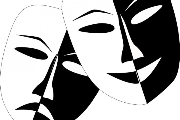 Маски театра черно белые