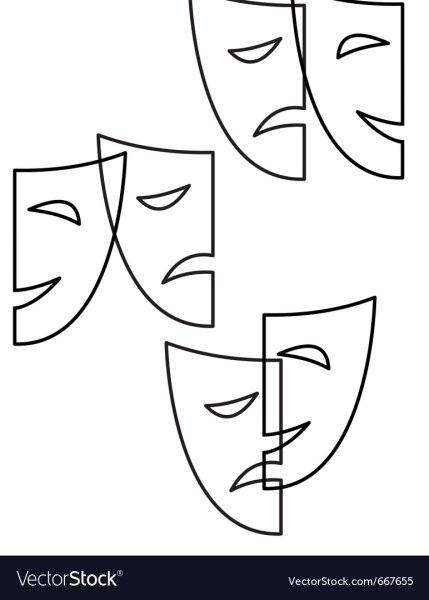 Нарисовать маску театральную и вырезать