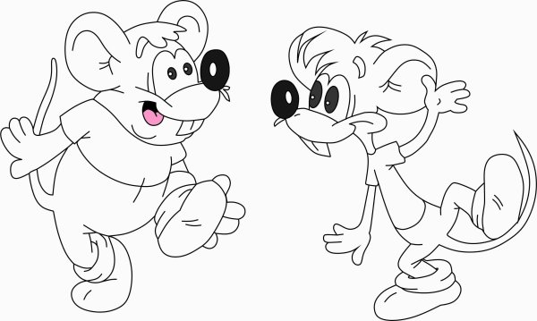 Мыши из Леопольда раскраска