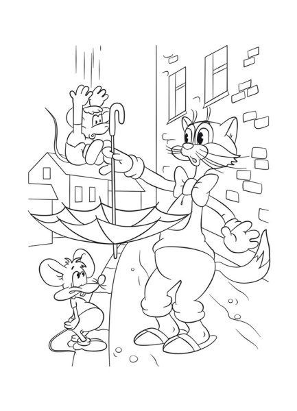 Раскраска Леопольд и мыши