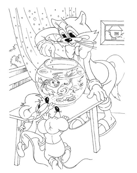 Кот Леопольд раскраска