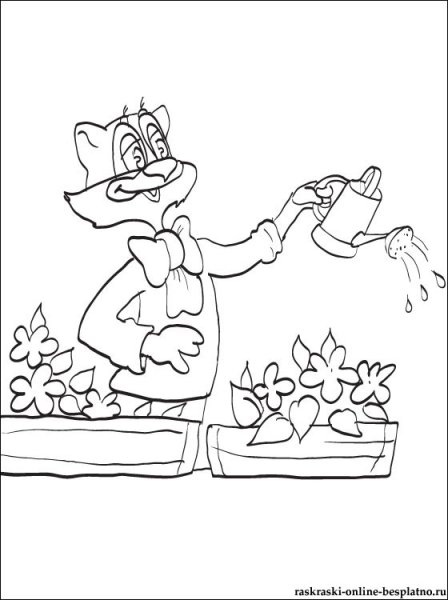 Торт кота Леопольда раскраска