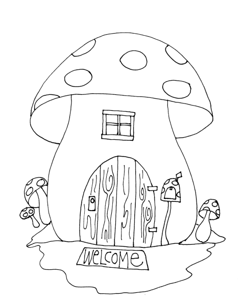 Сказочный домик раскраска