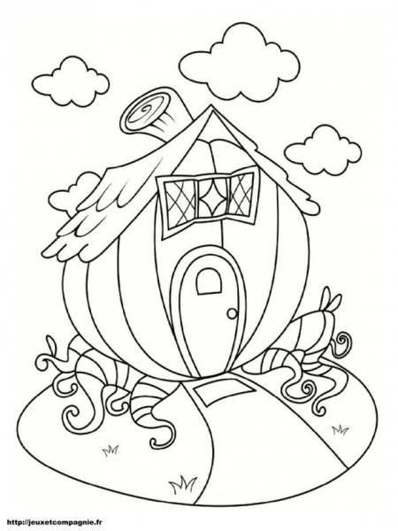 Сказочный домик для раскрашивания