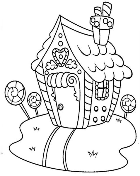 Сказочный домик раскраска
