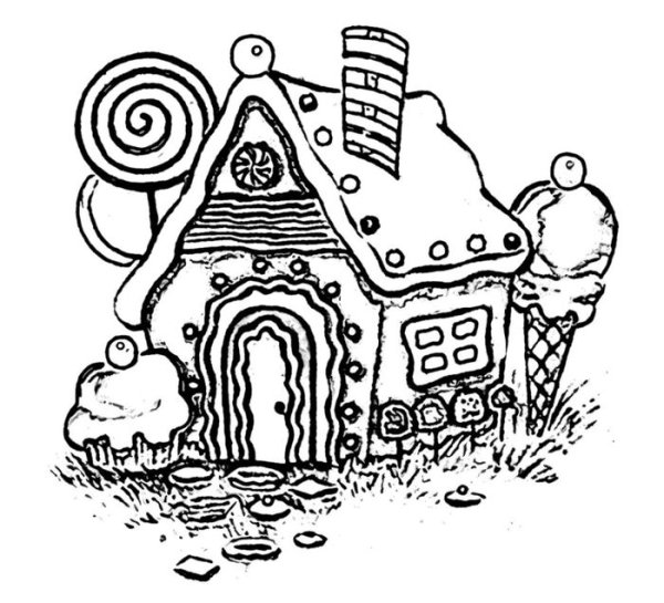 Сказочный домик раскраска