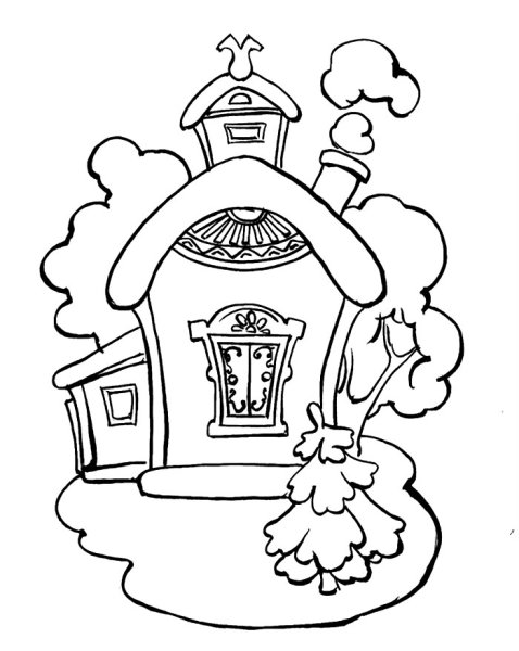 Сказочный домик раскраска