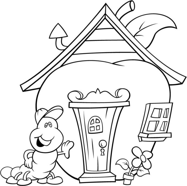 Раскраски для детей волшебные домики