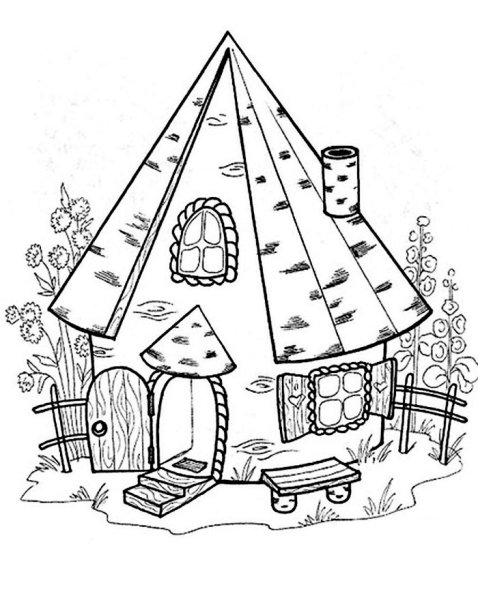 Раскраска. Домики