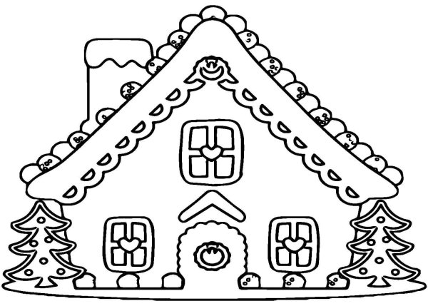Дом раскраска