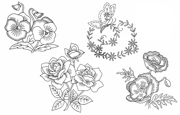 Вышивка гладью схемы