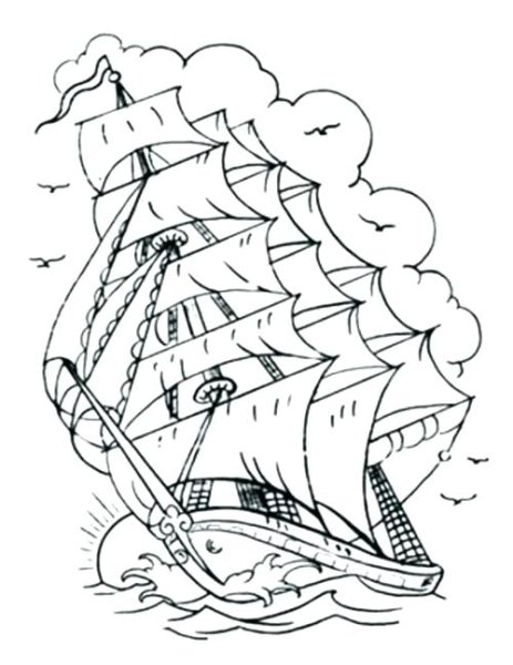 Раскраска черная Жемчужина корабль