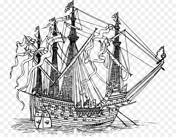 Корабль черно белый