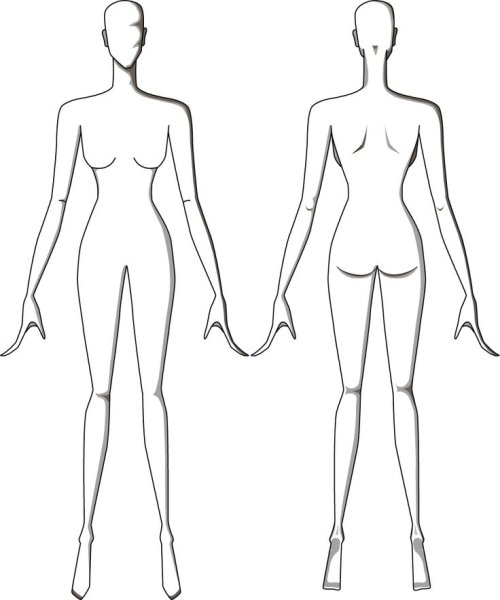 Фигуры моделей для эскизов одежды