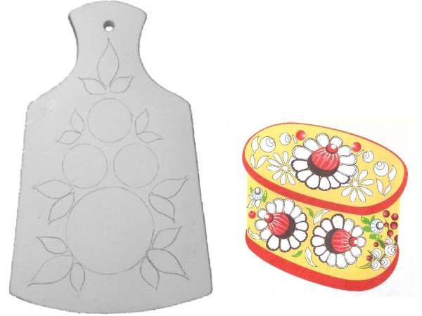 Трафарет разделочной доски для росписи