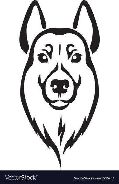 Морда собаки контур