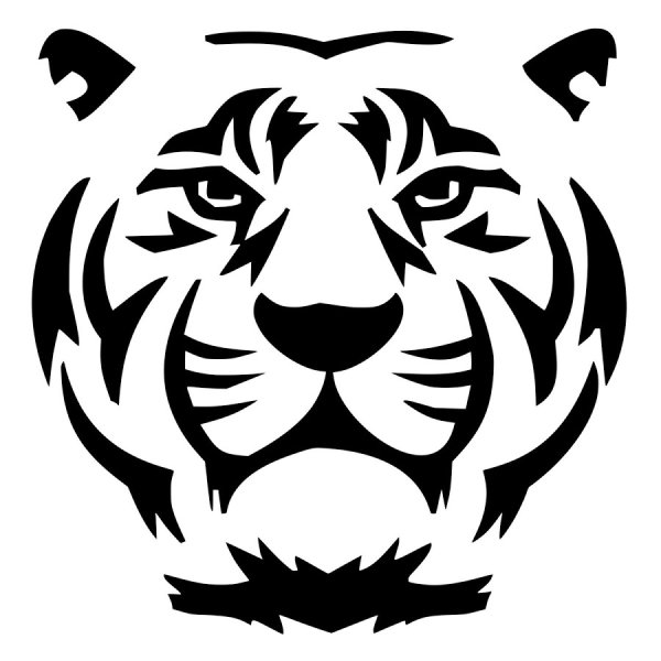 Морда тигра трафарет