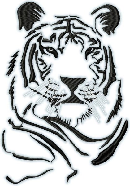 Тигр трафарет