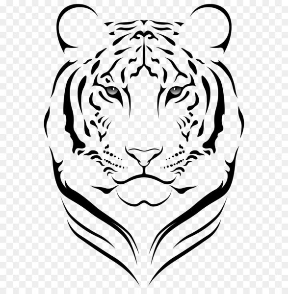 Трафарет тигра для тату