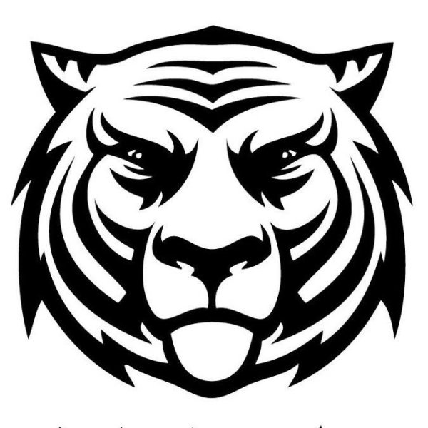Тигр арт контур