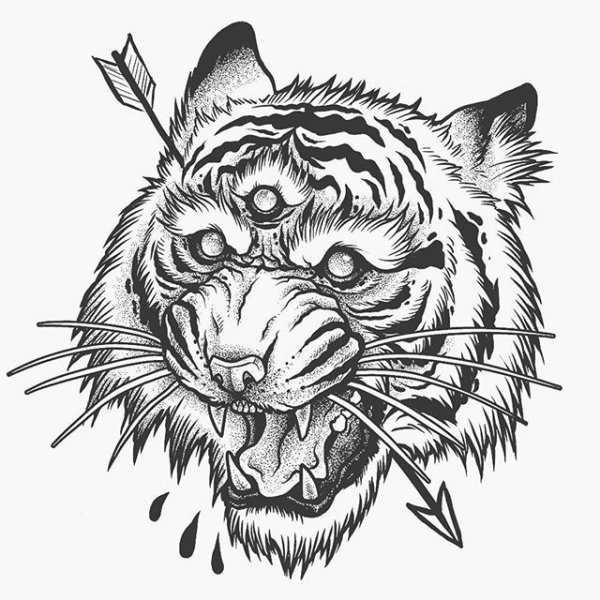Тату тигра эскизы