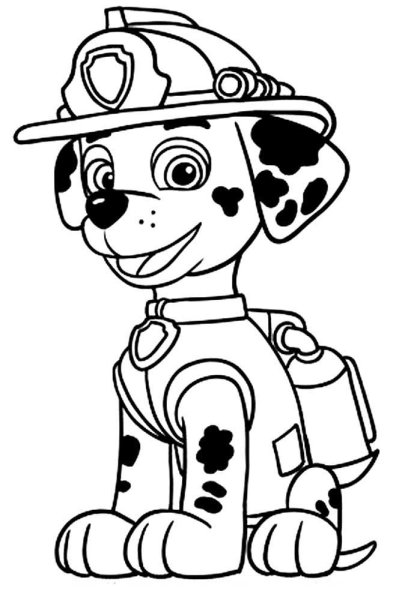 Разукрашки Щенячий патруль Маршал