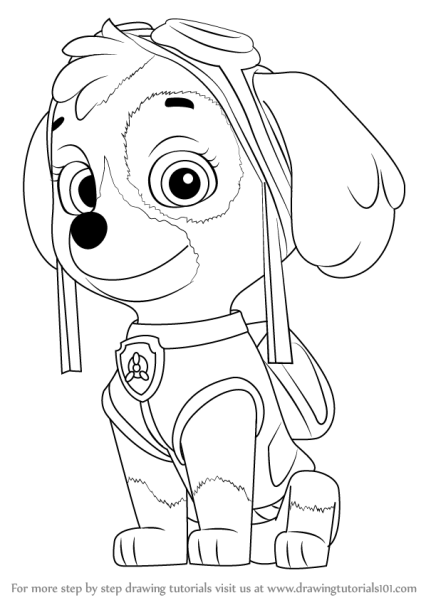 Paw Patrol раскраска Скай
