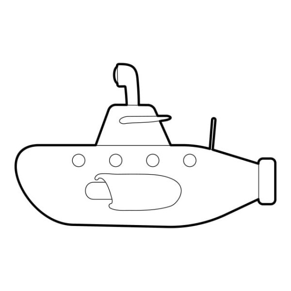 Раскраска подводная лодка Военная