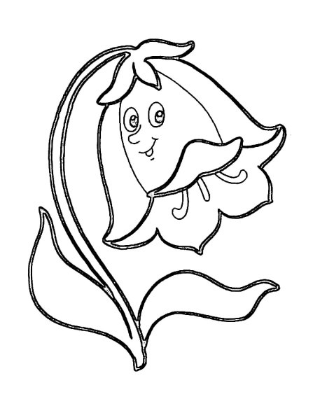 Раскраска колокольчик цветок