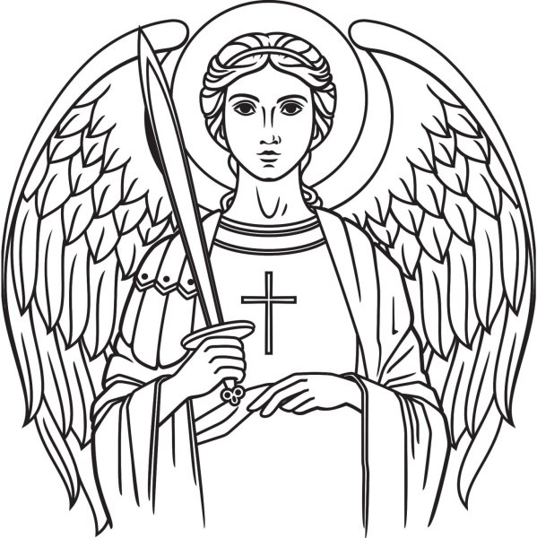 Архангел Михаил прорись иконы