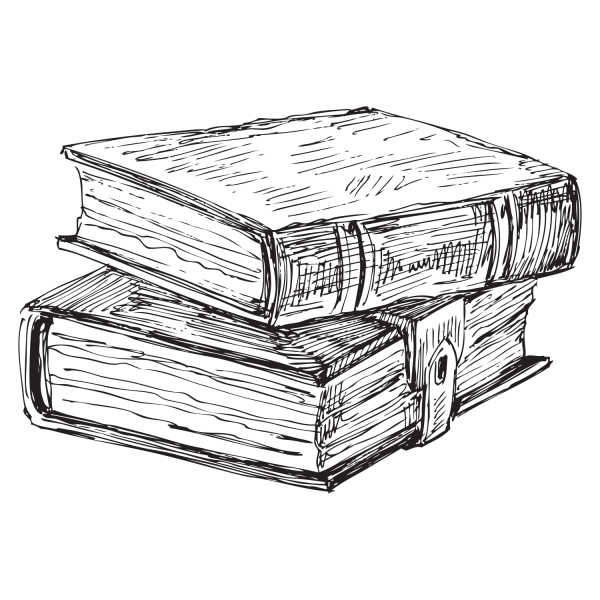 Трафарет стопка книг