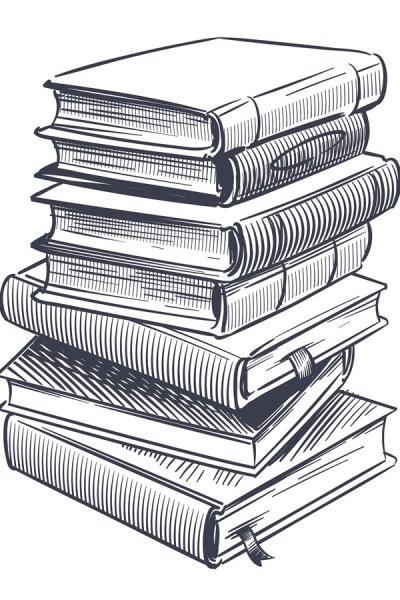 Стопка книг набросок