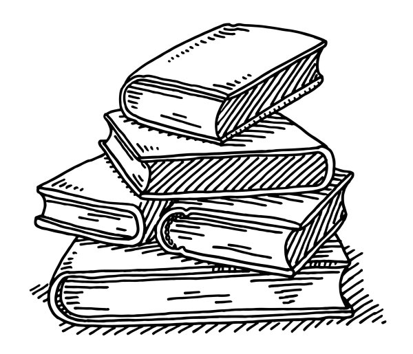 Стопка книг карандашом