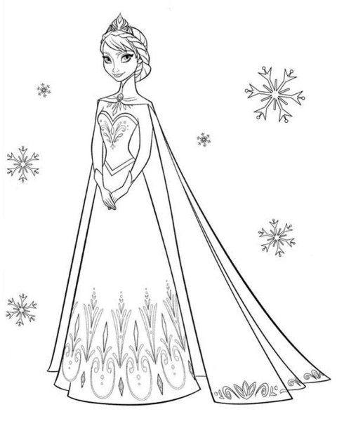 Эльза и Олаф раскраска