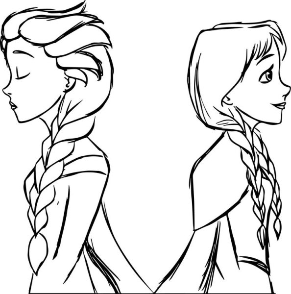 Раскраска Анна и Эльза Холодное сердце 2